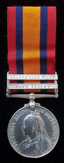 Single: QUEENS SOUTH AFRICA MEDAL 1899 two clasps "CC, SA 02" Impressed 39270 PTE. W. WILSON. 140TH IMP: YEO: COY