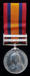 Single: QUEENS SOUTH AFRICA MEDAL 1899 two clasps "CC, SA 02" Impressed 39270 PTE. W. WILSON. 140TH IMP: YEO: COY